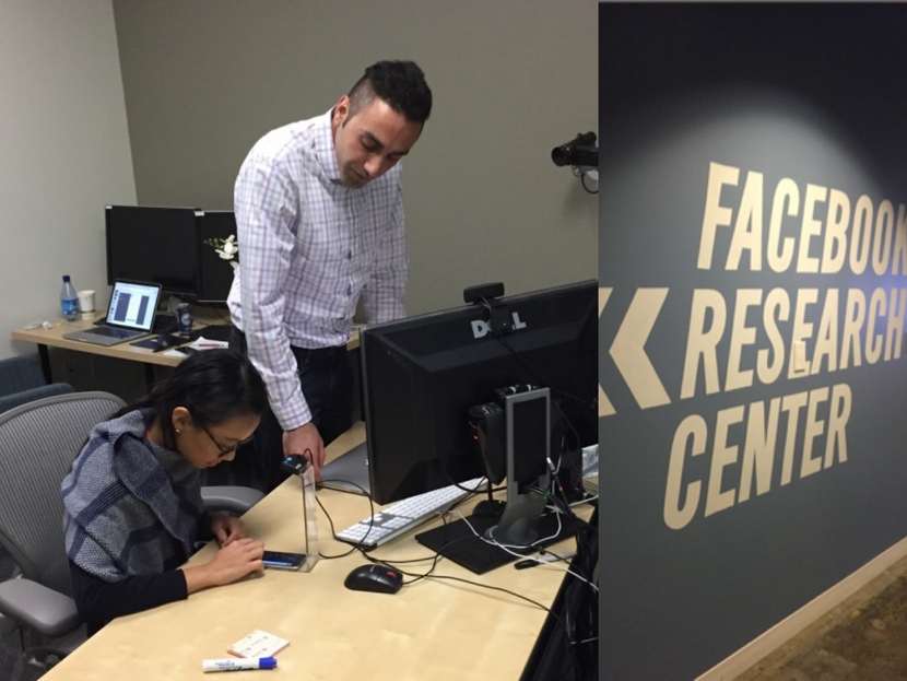 My colleagues prepare the device for a test at the usability lab.